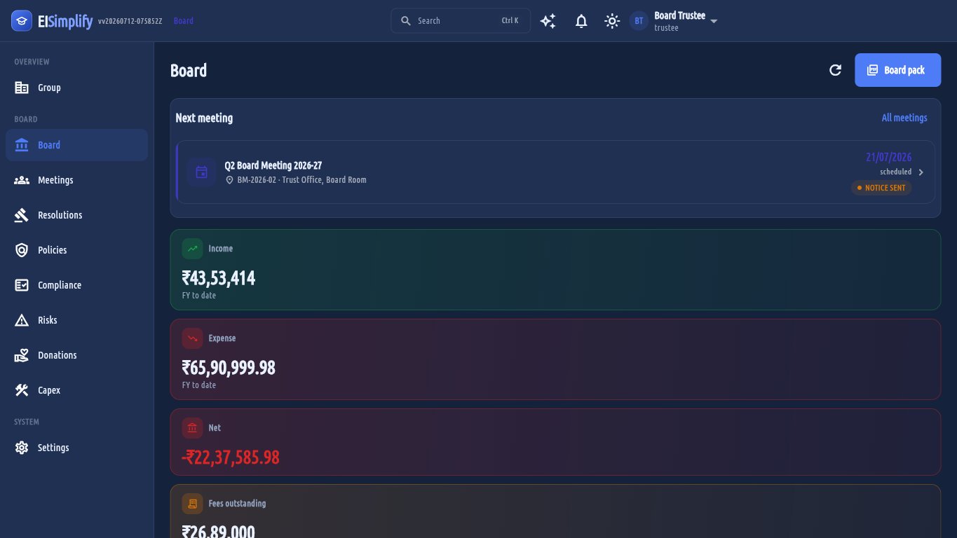 The board's landing page