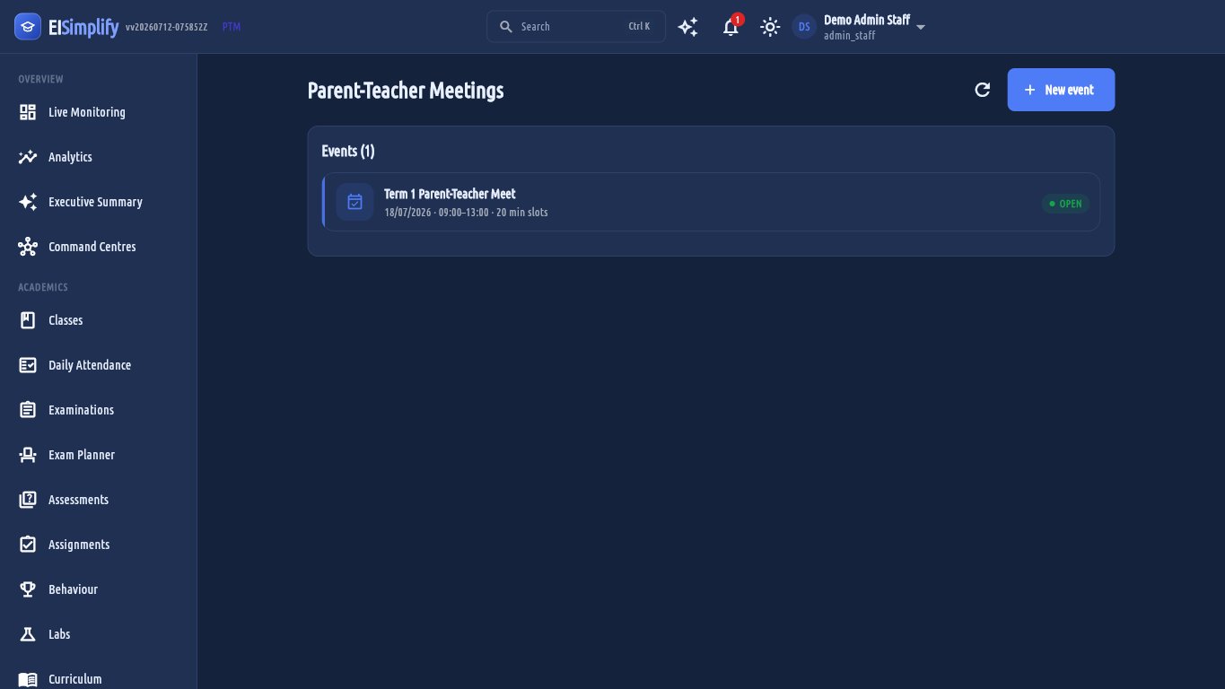 Parent-Teacher Meeting scheduler
