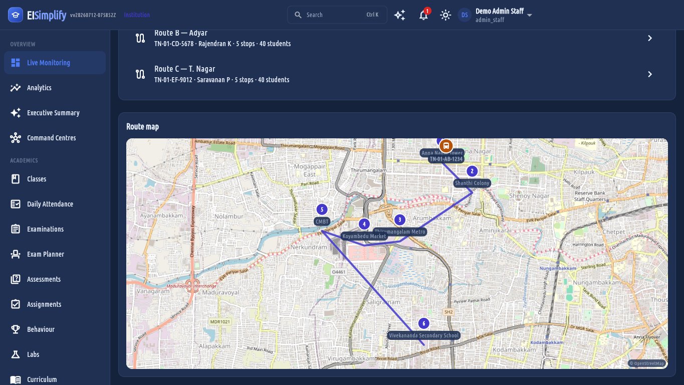 Live route tracking on OpenStreetMap