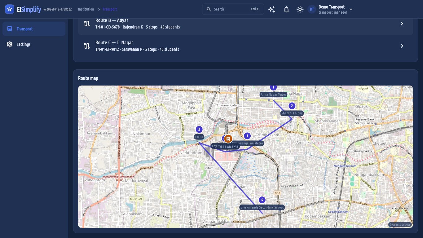 A transport manager's landing view